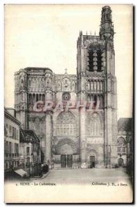 Old Postcard Sens La Cathedrale