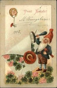 German New Year - Gnome or Elf Seals Envelope w/ Wax Stam...