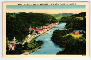 French Broad River Birds-Eye View Of Marshall North Carolina Postcard NC Unused