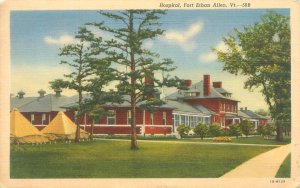 Fort Ethan Allen Vermont VT Hospital 1943 Linen Postcard Used