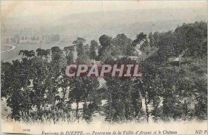 Old Postcard around Dieppe panorama of vall�e Arques and ch�teau Advertis...