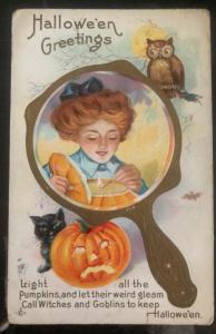 1920s Dunmore Pa Usa Picture Postcard PPC Cover Halloween Greetings