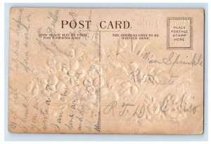 Circa 1910 Easter Red Rose Basket Postcard F43E