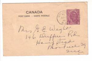 Dear Mother, Camp Letter, to Mrs. Wight, Postal Stationery Canada, George VI ...