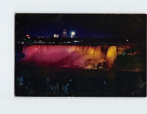 Postcard American Falls of Niagara Under Illumination Taken from Niagara Falls