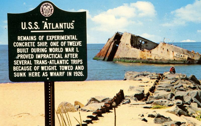 NJ - Cape May Point. USS Atlantus. Remains of Concrete Ship moved here. 