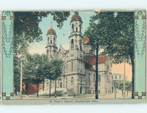 Divided-Back CHURCH SCENE Steubenville Ohio OH G4341