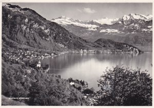 Switzerland Kurort Vitznau am Verwaldstaettersee mit Alpen Real Photo