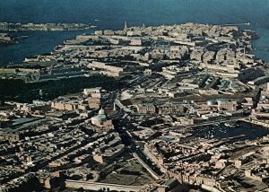 HANDCRAFTED CONTINENTAL SIZE POSTCARD HARBOUR VALLETTA MALTA