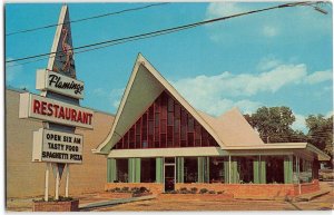 FLAMINGO RESTAURANT Florence, SC Pizza Roadside Gus Hondros 1960s Postcard