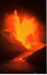 Kilauea Iki Lava Fountain Shoots Lava as High as 1700 Feet Hawaii Postcard