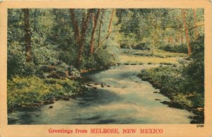 1944 Greetings From Melrose, New Mexico Vintage Postcard