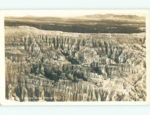 Pre-1949 RPPC - AERIAL VIEW FROM BRYCE POINT Bryce Canyon National Park UT p2493