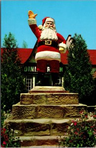 Vtg 1950s Santa Claus Statue Santa Claus Land Indiana IN Curteich Postcard