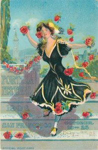 Postcard 1909 California San Francisco Portola Festival Pretty Lady 23-13914