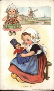 Swift's Premium Butterine Butter Holland Dutch Doll Ad Advertising Vintage PC