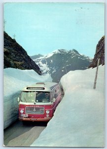 Vestland Norway Postcard Gaularfjellet Mountain i June Balestrand Road c1950's