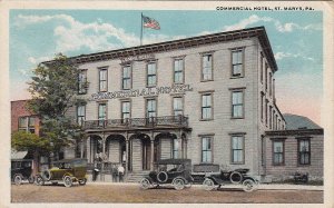 Postcard Commercial Hotel St Marys PA