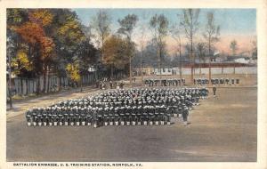 Norfolk Virginia Naval Training Station Battalion Enmasse Postcard K88571