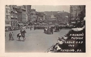 Reading Pennsylvania Firemen's Parade Labor Day Real Photo Postcard AA9578