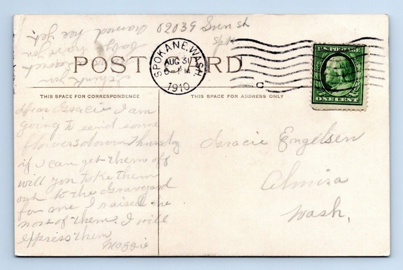 Great Northern Railroad Depot Spokane Washington WA 1907 UDB Postcard Q8