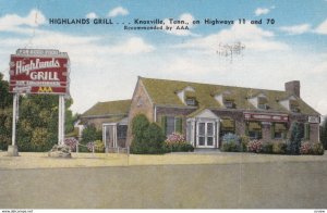 KNOXVILLE , Tennessee, 1930-1940s; Highland's Grill, on Highways 11 and 70