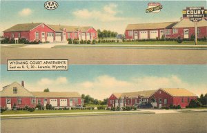 1940s Laramie Wyoming Court Apartments linen occupation MWM Postcard 26-561