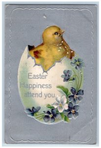 Easter Postcard Baby Chick In Hatched Egg Flowers Clapsaddle c1910's Antique