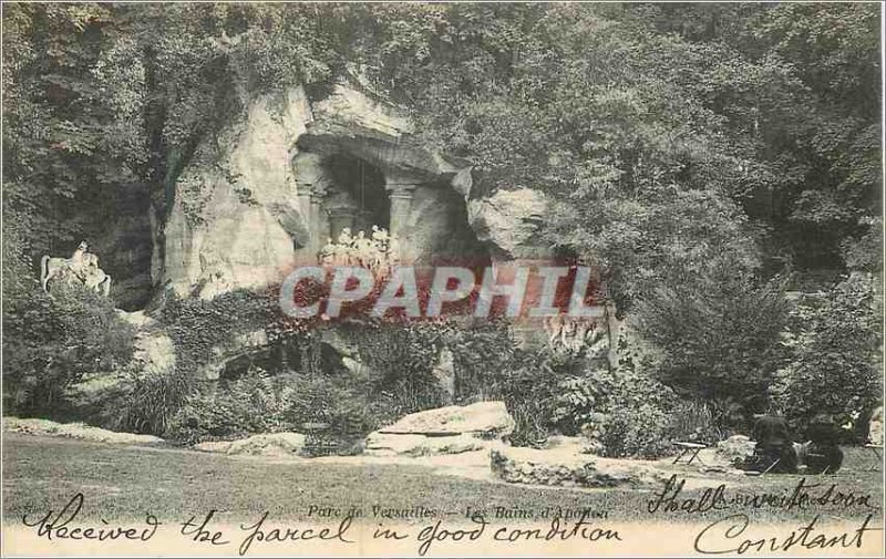 Postcard Old Park of Versailles baths of Apollo