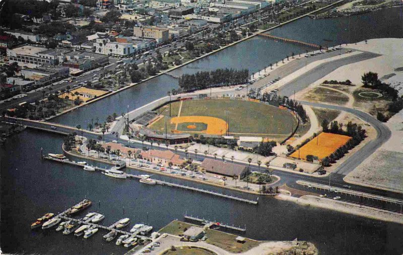 Aerial View Daytona Beach Islanders Baseball Park City Island 1955 postcard