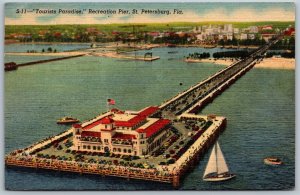 Vtg St Petersburg Florida FL Tourists Paradise Recreation Pier 1940s Postcard