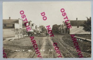 Thor IOWA RPPC c1910 MAIN STREET nr Eagle Grove Humboldt Fort Dodge Goldfield IA