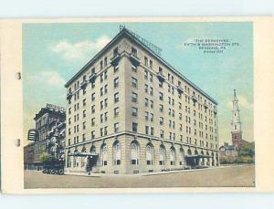 Punch Hole Damage Divided-Back BERKSHIRE HOTEL Reading Pennsylvania PA B4873