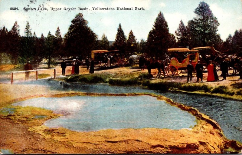 Yellowstone National Park Sunset Lake Upper Geyser Basin 1912