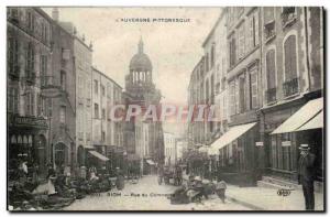 Riom Old Postcard Street commercial TOP (market)