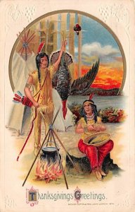 Artist Samuel Schmucker Vintage Thanksgiving Postcard