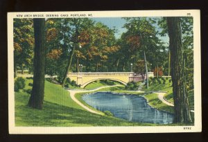 Portland, Maine/ME Postcard, New Arch Bridge In Deering Oaks Park