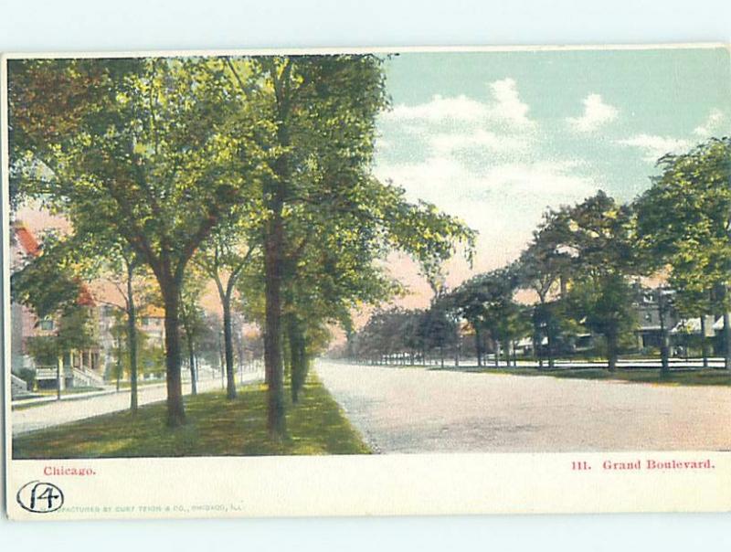 Pre-1907 HOUSES ON GRAND BOULEVARD Chicago Illinois IL F1436