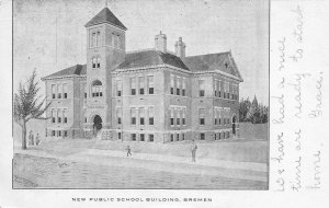 New Public School Bremen Indiana 1907 postcard