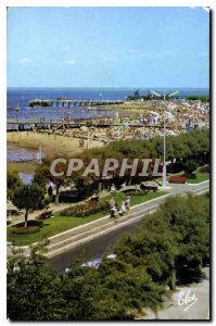 Old Postcard Arcachon Gironde Beaches and piers