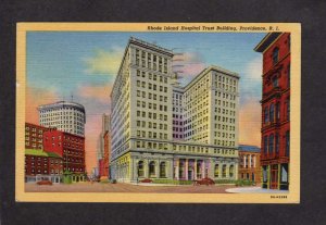 RI Rhode Island Hospital Trust Building Bldg Providence Postcard Linen