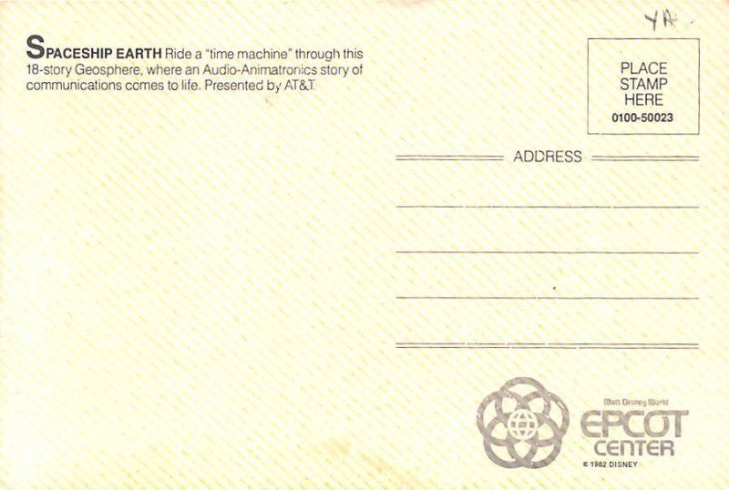 Space ship earth Disneyland, CA, USA Disney Unused 