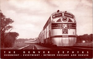 Postcard The Denver Zephyrs October 23, 1936 Overnight Denver to Chicago