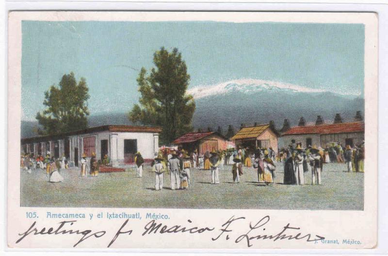 Amecameca y a Ixtacihuatl Mexico 1908 postcard