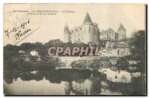 Old Postcard Charente La Rochefoucauld Le Chateau and Tardoire Bridge