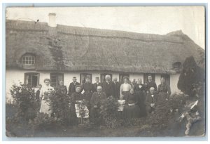 1910 Family Resident Photo Sollested Lolland Denmark RPPC Photo Postcard