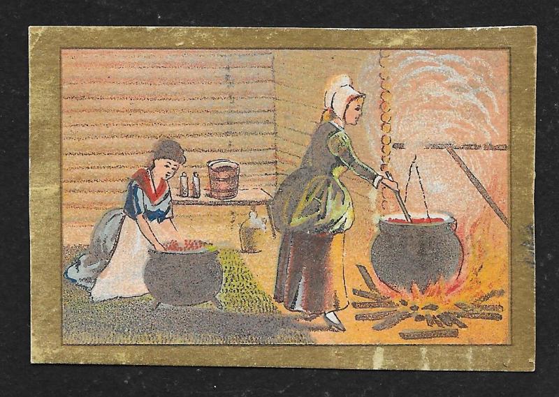 VICTORIAN TRADE CARD Women Cooking