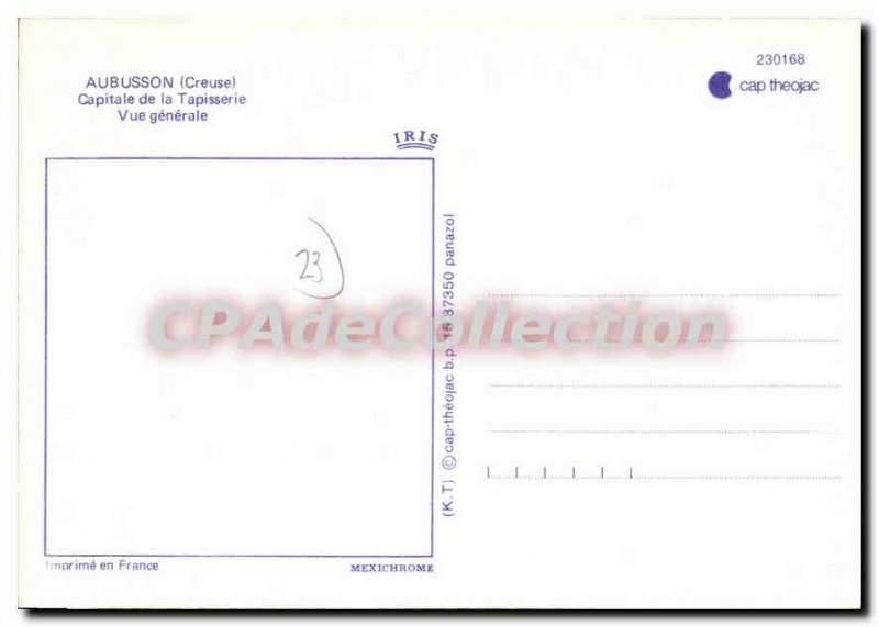 Postcard Modern Aubusson tapestry capital Gnrale view