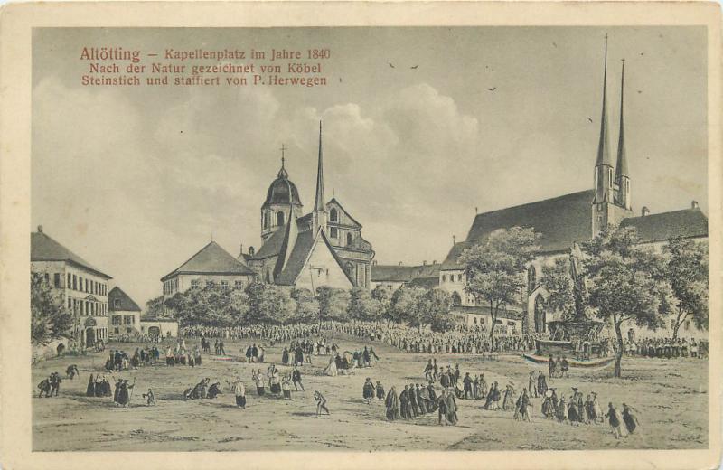 Altötting Altotting Kapellenplatz im Jahre 1840 Germany AK