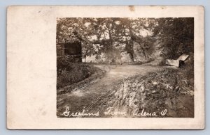 J87/ Adena Ohio RPPC Postcard c1910 Stuebenville Cadiz Covered Bridge 570